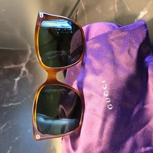 Authentic Gucci Sunglasses GG0022S Tortoise/Grey Lense One Size**